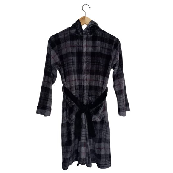 Cuddl Duds Other - Cuddl Duds Boys Robe Size S 8-10 Gray Plaid Hooded